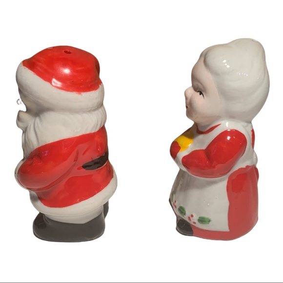 Mr.& Mrs. Santa Handcrafted Ceramic Salt & Pepper Shakers Collectible - Picture 2 of 7